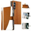 Realme C65 4G Leather Wallet Phone Case with Strap - Brown - 1