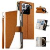 Xiaomi 15 Pro Brown Leather Wallet Phone Case with Strap & Zipper - 1