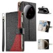 Xiaomi 15 Ultra Black Leather Wallet Phone Case with Strap & Zipper - 1