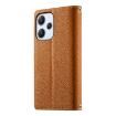 Redmi 12/Note 12R Leather Wallet Phone Case with Strap - Brown - 3