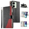 Redmi 13C/5G/13R Poco C65 Leather Wallet Phone Case with Strap (Black) - 1