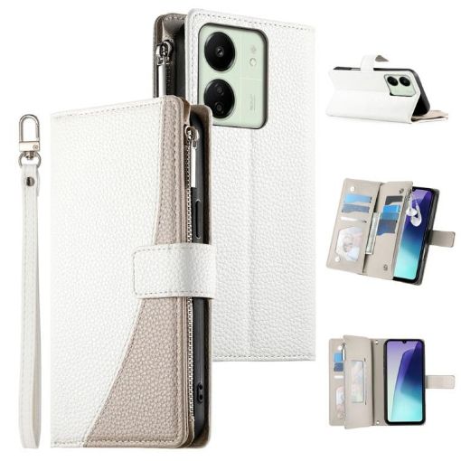 Redmi 13C/5G/13R Poco C65 Wallet Leather Phone Case White - 1