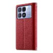 Red Leather Wallet Phone Case for Redmi K70 Ultra with Strap - 3