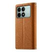 Redmi K70E/Poco X6 Pro Brown Leather Wallet Phone Case with Strap - 3