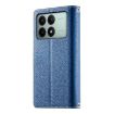 Redmi K70E/Poco X6 Pro Leather Wallet Phone Case with Strap - Dark Blue - 3