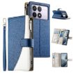 Redmi K70/K70 Pro/Poco F6 Pro Leather Wallet Case with Strap - Dark Blue - 1