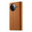 Redmi K80/K80 Pro/Poco F7 Pro Brown Leather Wallet Phone Case with Strap - 3