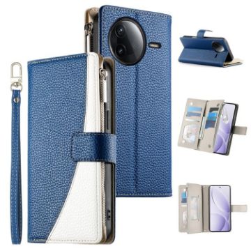 Redmi K80/K80 Pro/Poco F7 Pro Leather Wallet Case with Strap - Dark Blue - 1