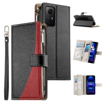 Redmi Note 12S/11 4G Leather Wallet Case with Strap - Black - 1