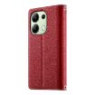 Redmi Note 13 4G Global Leather Wallet Phone Case with Strap (Red) - 3