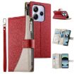 Redmi Note 14 4G Red Leather Wallet Case with Strap & Card Slots - 1
