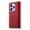 Redmi Note 14 4G Red Leather Wallet Case with Strap & Card Slots - 3