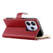 Redmi Note 14 4G Red Leather Wallet Case with Strap & Card Slots - 5