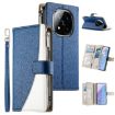 Redmi Note 14 Pro 4G Leather Wallet Case with Strap - Dark Blue - 1