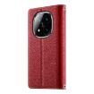 Redmi Note 14 Pro 4G Red Leather Wallet Case with Strap & Multi-card Slots - 3