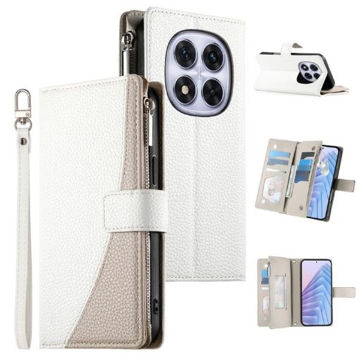 Redmi Note 14 Pro 5G/Pro+ 5G Leather Wallet Case with Strap - White - 1