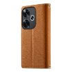 Redmi Turbo 3/Poco F6 Brown Leather Wallet Phone Case with Strap - 3