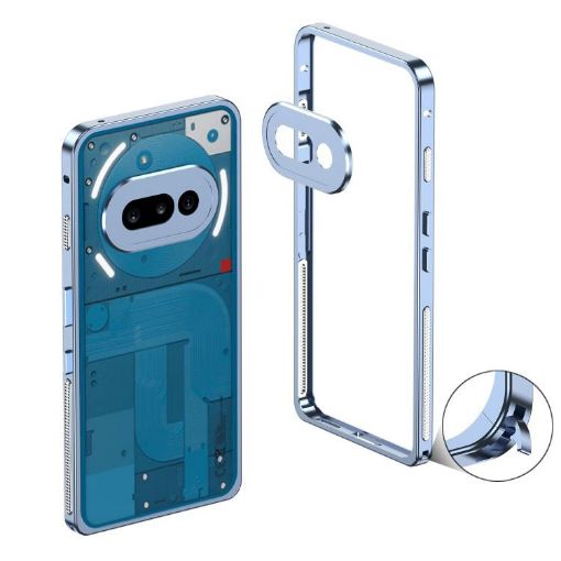 Nothing Phone 3a Metal Frame Heat Dissipation Case with Camera Guard - Blue - 1