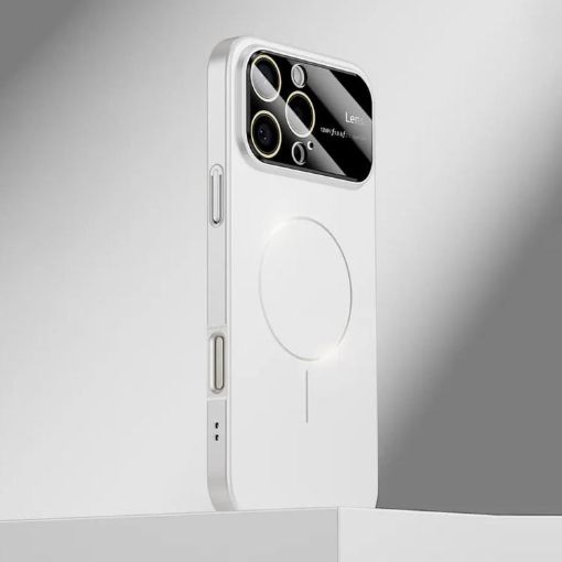 iPhone 16 Pro Kalebol MagSafe Frosted PC Case White Large Window - 1