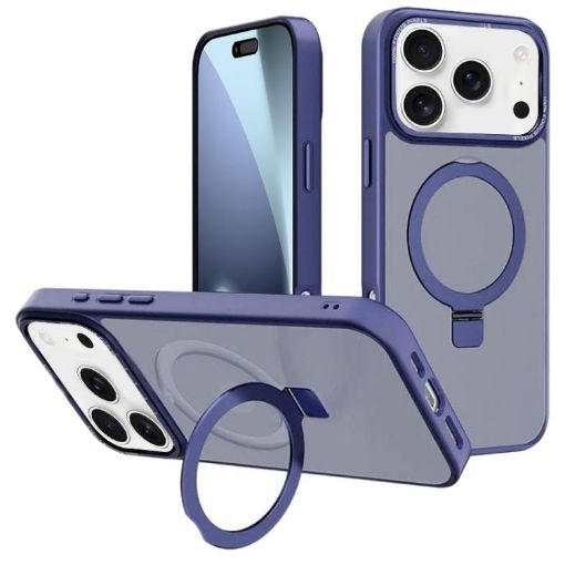 iPhone 17 Pro Max Navy Blue Metal Lens Frame MagSafe Case - 1