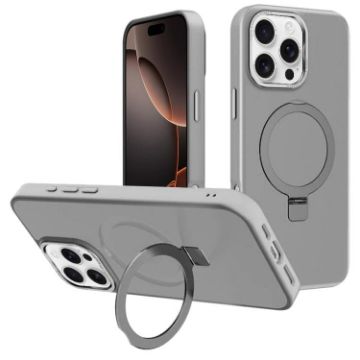 iPhone 16 Pro Kalebol Metal Lens Frame MagSafe Case Grey - 1