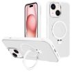 iPhone 15 Plus Kalebol Metal Lens Frame MagSafe Frosted White Case - 1