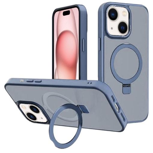 iPhone 15 Plus Kalebol Metal Lens Frame MagSafe Case Sierra Blue - 1