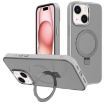 iPhone 15 Kalebol Metal Lens Frame MagSafe Holder Frosted Case Grey - 1