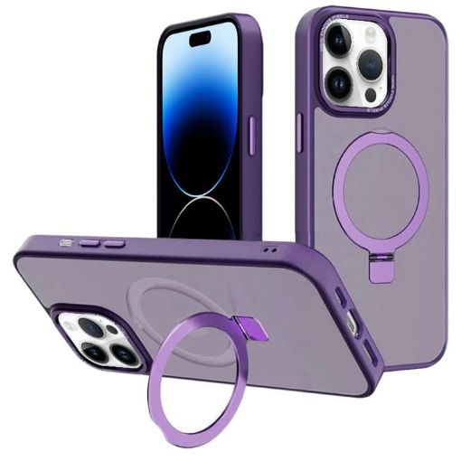 iPhone 14 Pro Dark Purple Metal Lens Frame MagSafe Case by Kalebol - 1