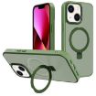 iPhone 13 Dark Green Metal Lens Frame MagSafe Holder Frosted Case - 1