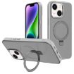 iPhone 14 Plus Grey Metal Lens Frame MagSafe Holder Frosted PC Case - 1