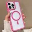 iPhone 12 Pro MagSafe Case Rose Gold Rhinestone Frame Large Lens Hole - 1