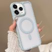 iPhone 11 Pro Max MagSafe Case with Large Lens Hole & Rhinestone Frame - Blue - 1