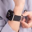 Braided Nylon Watch Band for Apple Watch 42-49mm, Black White - 6