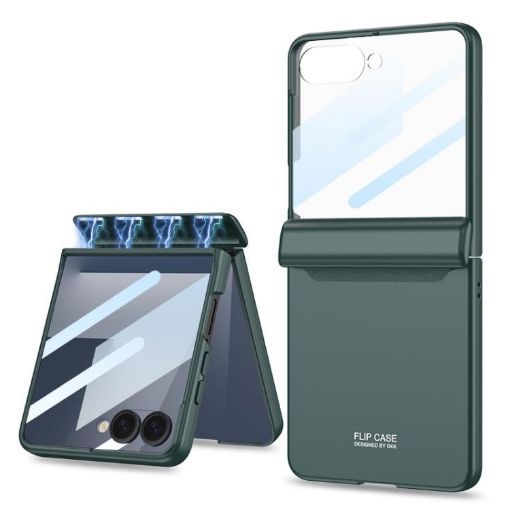 Samsung Galaxy Z Flip7 5G GKK Magnetic Full Coverage Case - Green - 1