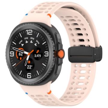 Samsung Galaxy Watch 8/8 Classic Pink Silicone Band Magnetic Buckle - 1