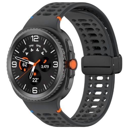 Samsung Galaxy Watch 8/8 Classic Magnetic Black Silicone Band Space Grey - 1