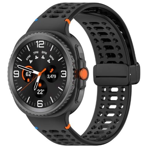 Samsung Galaxy Watch 8/8 Classic Magnetic Black Silicone Band - 1