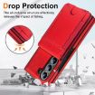 Samsung Galaxy Z Fold5 Red Leather Case with Card Holder & Tempered Film - 3