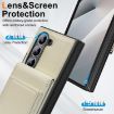 Samsung Galaxy Z Fold5 Beige Leather Case with Card Holder & Film - 5