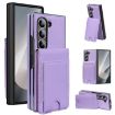 Samsung Galaxy Z Fold5 Light Purple Leather Case with Card Holder & Film - 1