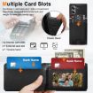 Samsung Galaxy Z Fold7 Leather Case with Card Holder & Tempered Film - Black - 6