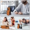 Samsung Galaxy Z Fold4 Leather Case with Card Holder & Tempered Film - Brown - 4