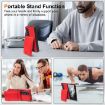 Samsung Galaxy Z Fold3 Red Leather Case with Card Holder & Tempered Film - 4