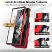 Samsung Galaxy Z Fold3 Red Leather Case with Card Holder & Tempered Film - 7