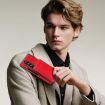 Samsung Galaxy Z Fold3 Red Leather Case with Card Holder & Tempered Film - 8