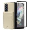 Samsung Galaxy Z Fold3 Beige Leather Case with Card Holder & Film - 2