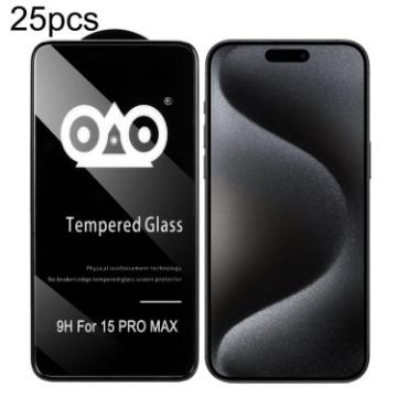 iPhone 15 Pro Max 25pcs Shockproof Edge Airbag Tempered Glass Film - 1