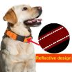 Reflective Pet Collar, Waterproof Cloth, Black Buckle, Size M, Red - 5