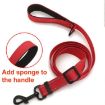 Reflective Pet Collar, Waterproof Cloth, Black Buckle, Size M, Red - 7